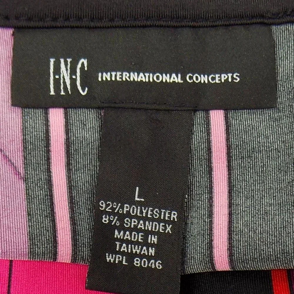 INC International Concepts Long Sleeve Blouse With Attached Belt Back Tie Size L - Picture 7 of 7